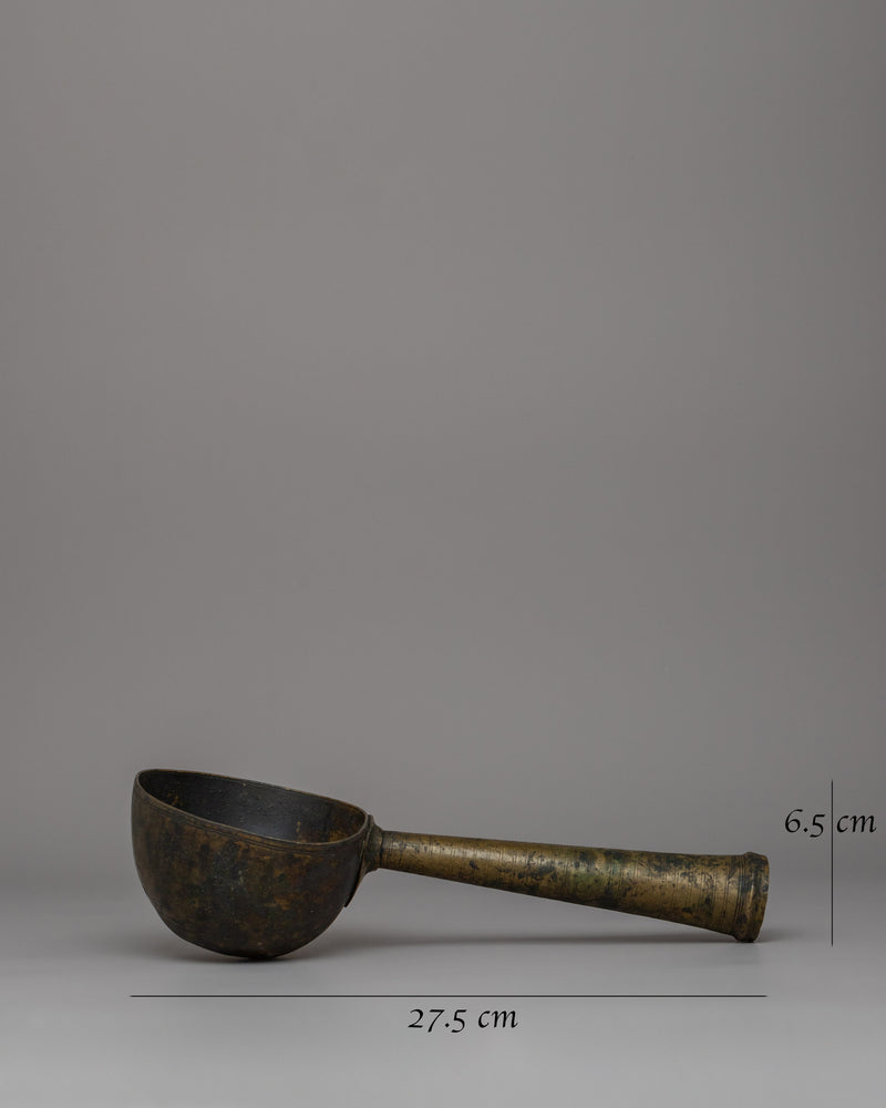 Tibetan Brass Ladle |  A Traditional Buddhist Altar Ceremony Tool