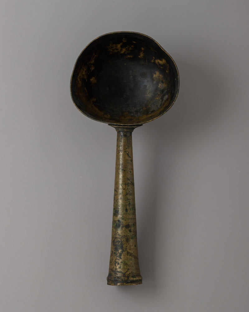 Tibetan Brass Ladle |  A Traditional Buddhist Altar Ceremony Tool