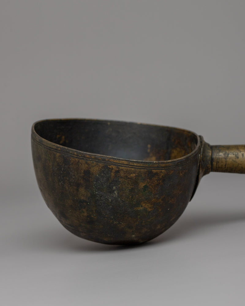 Tibetan Brass Ladle |  A Traditional Buddhist Altar Ceremony Tool