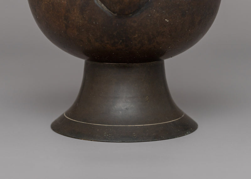 Bhumba Ritual Vase | A Handcrafted Brass Tibetan Offering Vessel