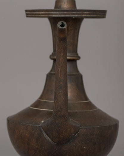 Bhumba Ritual Vase | A Handcrafted Brass Tibetan Offering Vessel