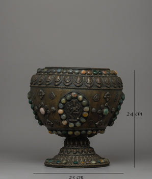 Artificial Stones Rice Pot | A Tibetan Buddhist Offering Vessel