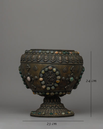 Artificial Stones Rice Pot | A Tibetan Buddhist Offering Vessel