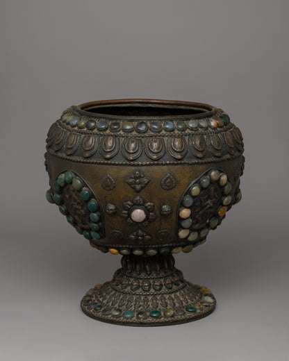 Artificial Stones Rice Pot | A Tibetan Buddhist Offering Vessel