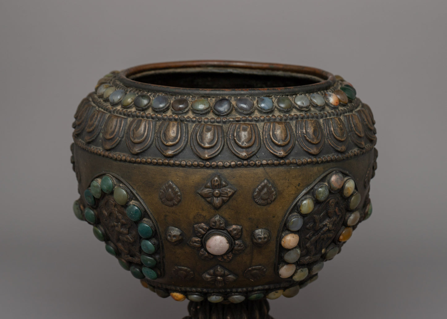 Artificial Stones Rice Pot | A Tibetan Buddhist Offering Vessel