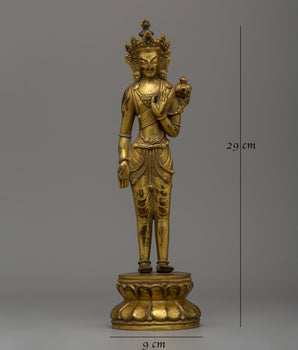 Mongolian Antique Lokeshwor Statue | Sacred Avalokiteshvara Bodhisattva for Meditation