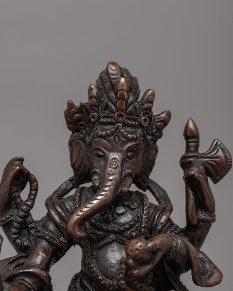 Handcrafted Standing Ganesha Statue | Sacred Buddhist Protector Deity