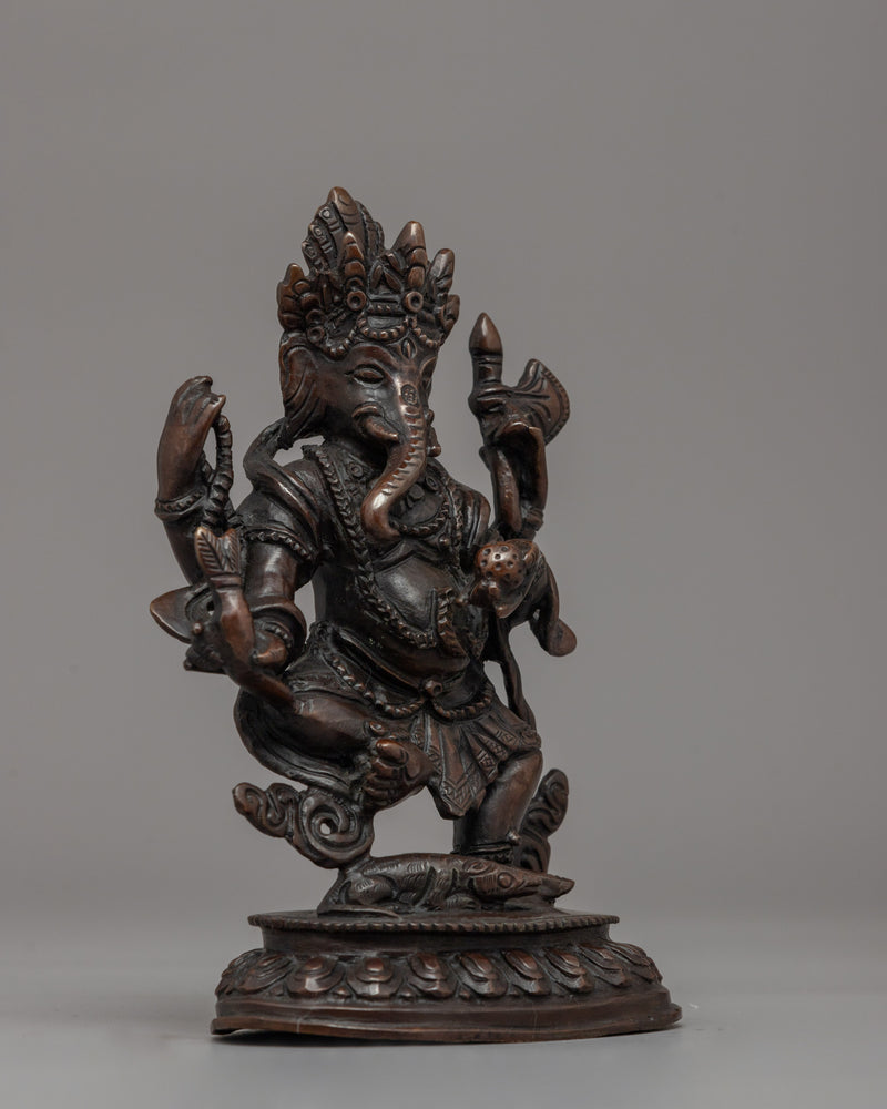 Handcrafted Standing Ganesha Statue | Sacred Buddhist Protector Deity