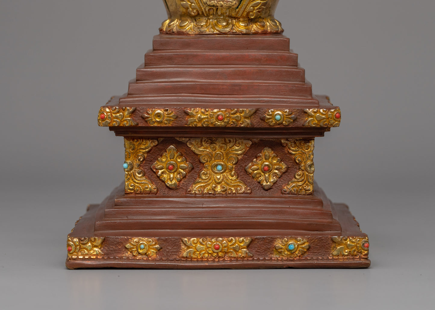 Handcrafted Buddhist Enlightenment Stupa |  Sacred Tibetan Shrine