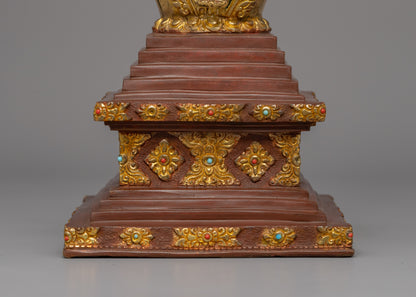 Handcrafted Buddhist Enlightenment Stupa |  Sacred Tibetan Shrine