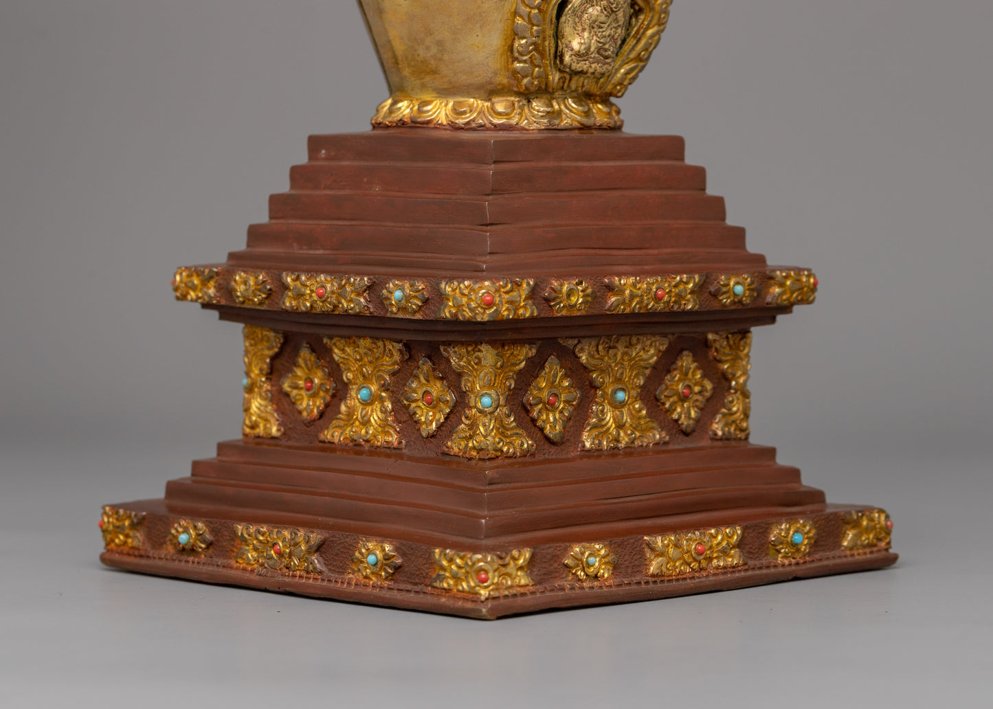 Handcrafted Buddhist Enlightenment Stupa |  Sacred Tibetan Shrine