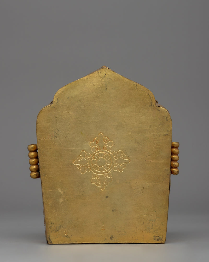 Traditional Mini Ghau Box | A Handcrafted Gold-Plated Tibetan Amulet Box