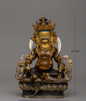 Dzambhala Buddhist Wealth Deity Statue | Tibetan Buddhist Shrine and Altar Decor