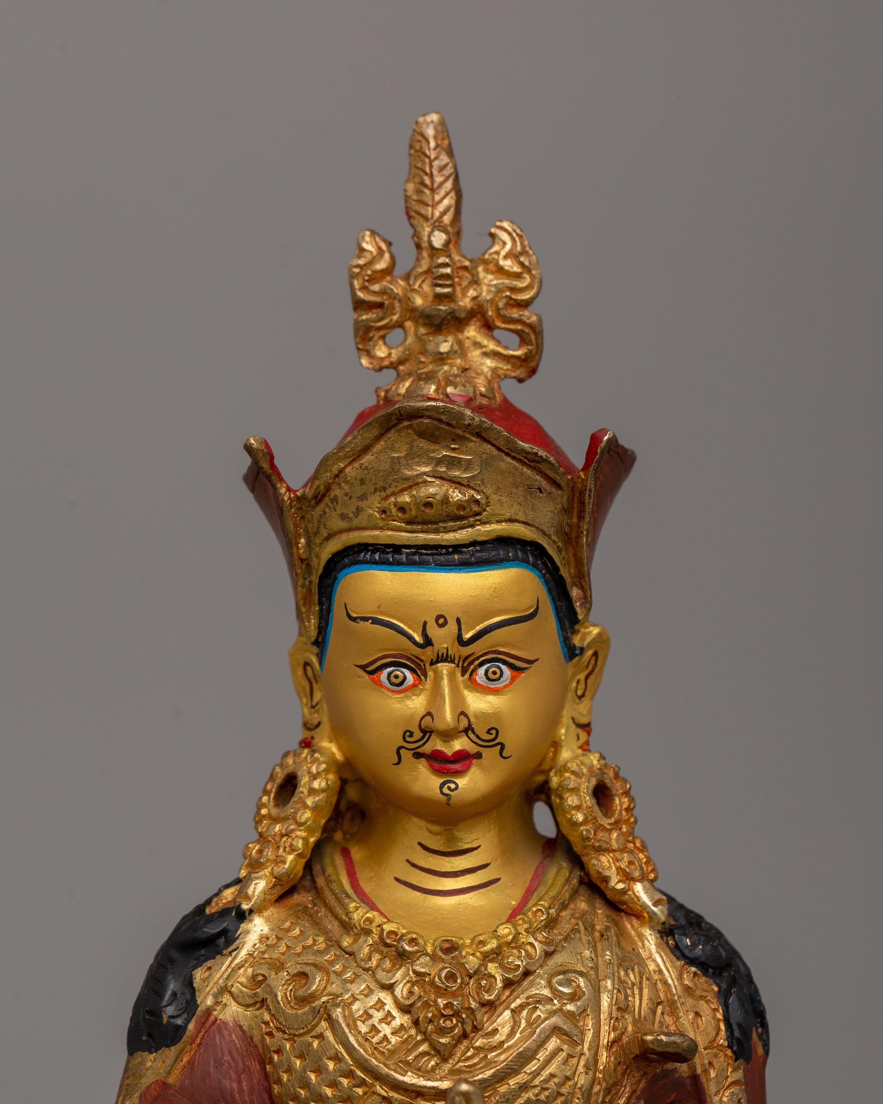 Tibetan Master Padmasambhava Statue | Sculpture for Spiritual Shrine & Altars