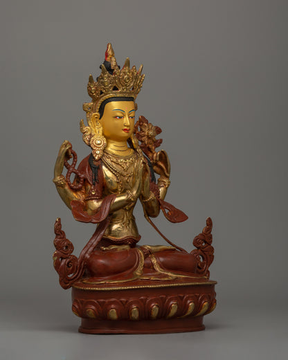 Chenrezig Compassionate Buddha Statue | Divine Spiritual Artwork From Nepal