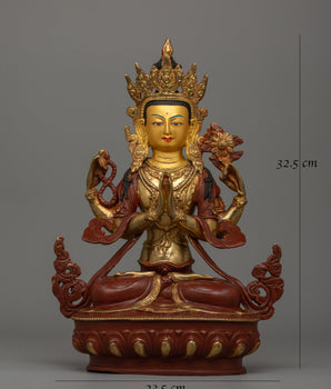 Chenrezig Compassionate Buddha Statue | Divine Spiritual Artwork From Nepal
