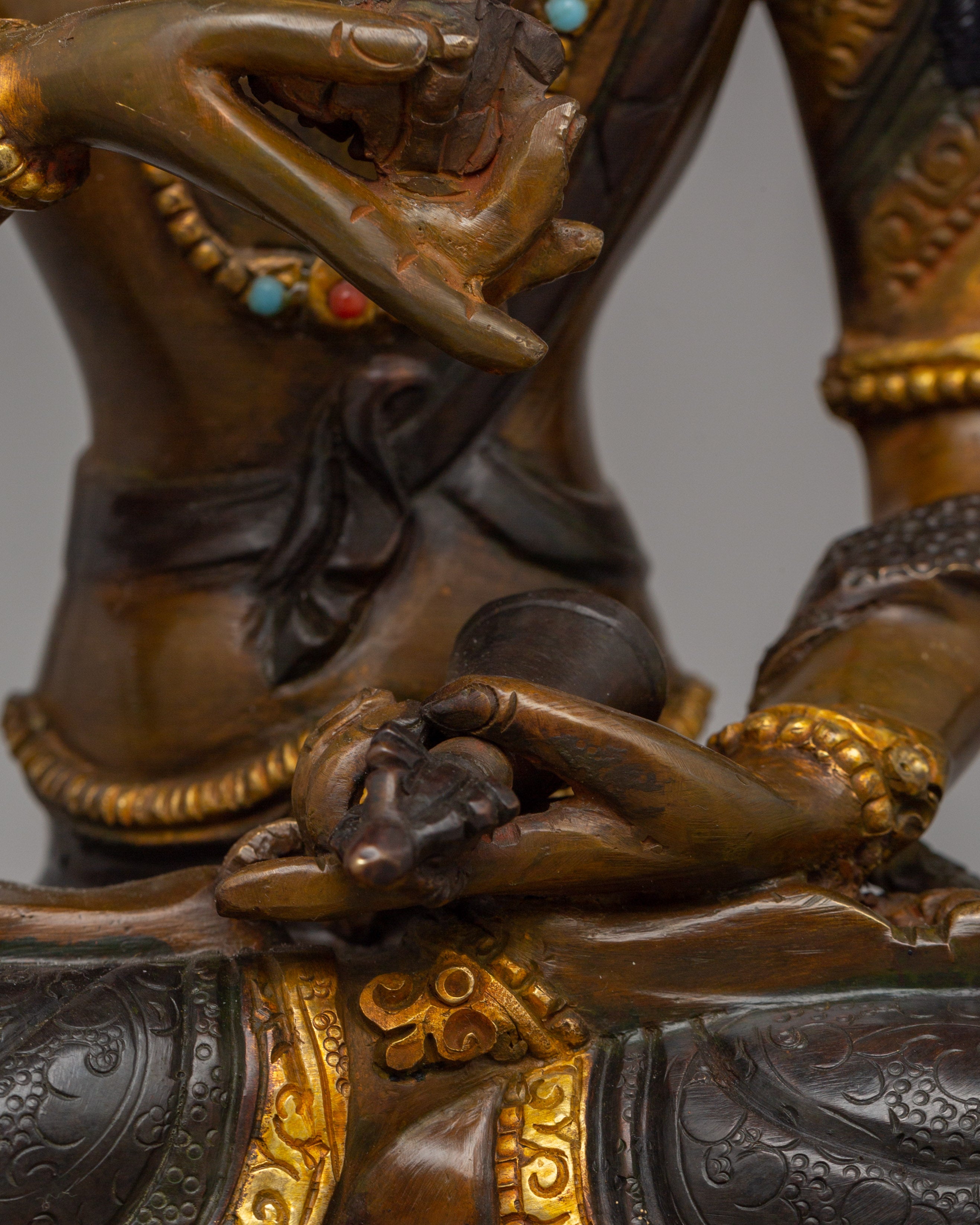 Vajrasattva Buddhist Purification Deity | Oxidized Copper with Gold Plated Figurine