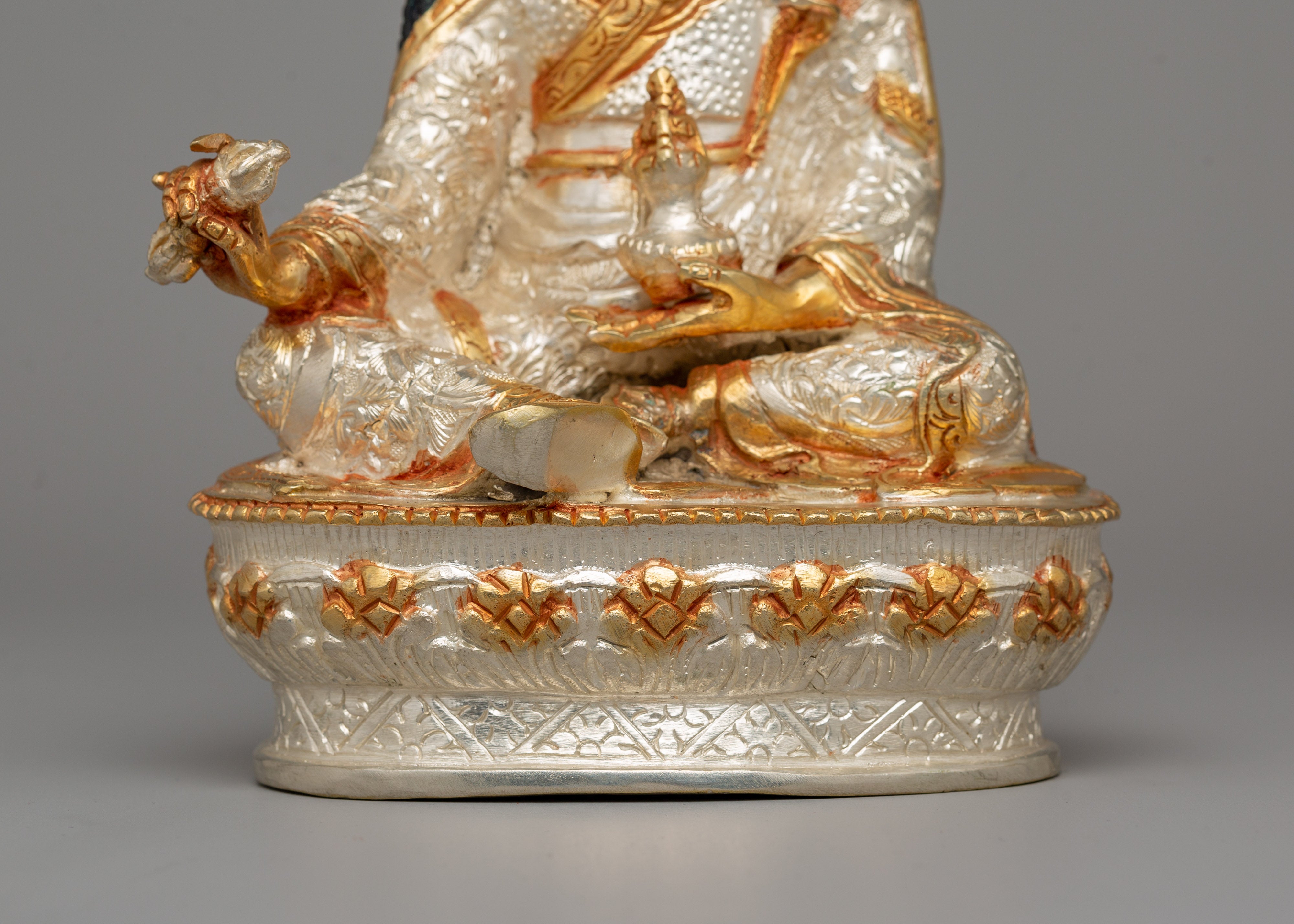 Guru Rinpoche with Sacred Beautiful Halo Statue | Lotus Born Buddhist Master
