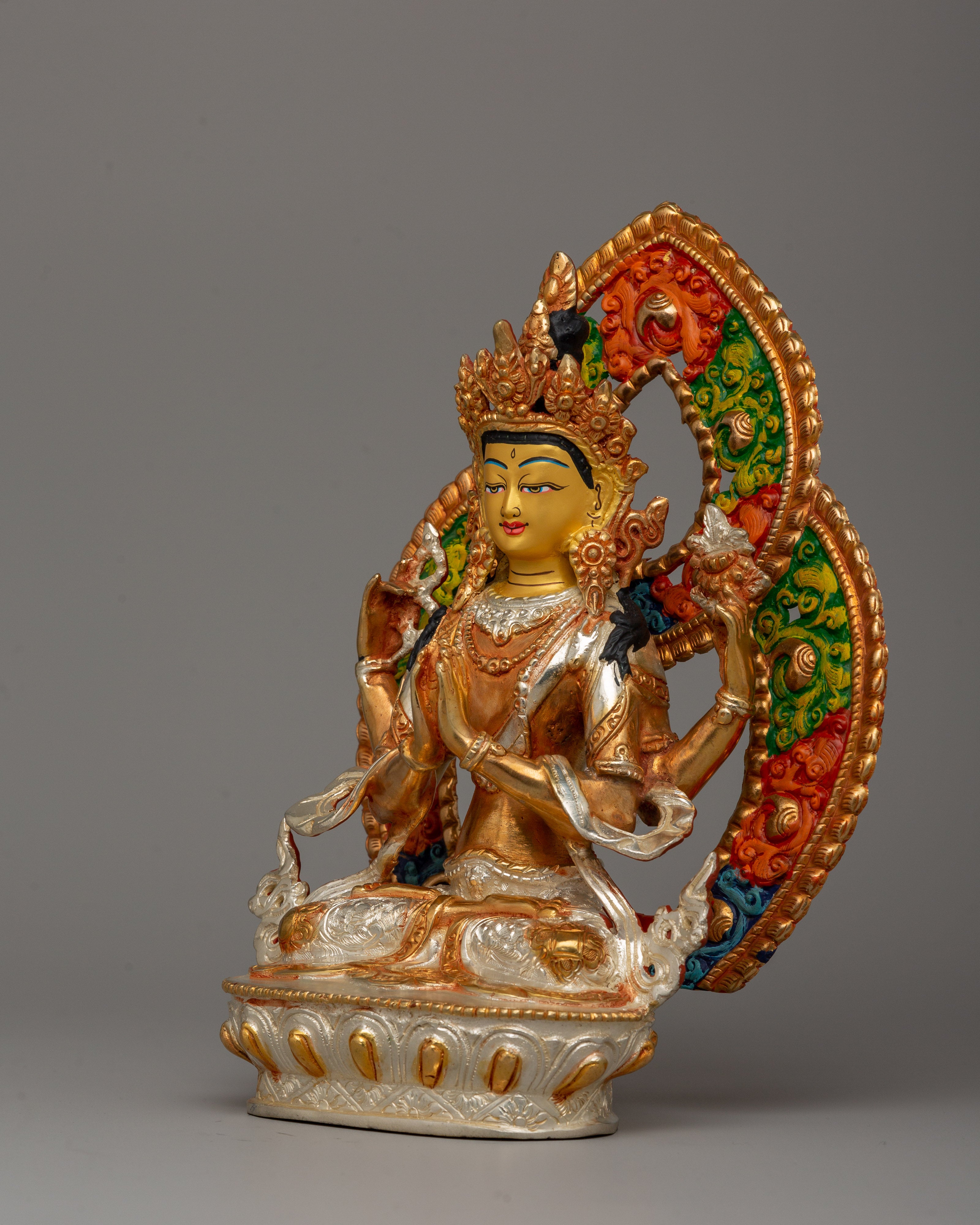 Chenrezig with Beautiful Sacred Halo Statue | Himalayan Sacred Shrine Artwork