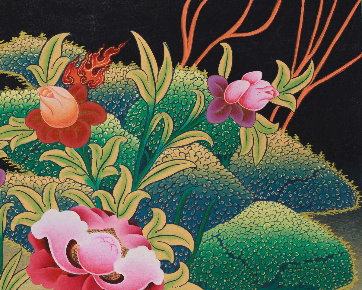 Traditional Two-Armed Chenrezig Thangka | A Sacred Artwork of Compassion and Protection