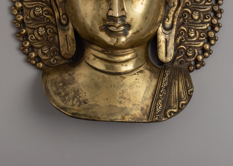 Wall Decor Shakyamuni Buddha Mask | Spiritual Wall Art for Home