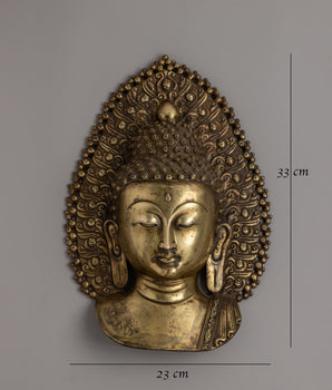 Wall Decor Shakyamuni Buddha Mask | Spiritual Wall Art for Home