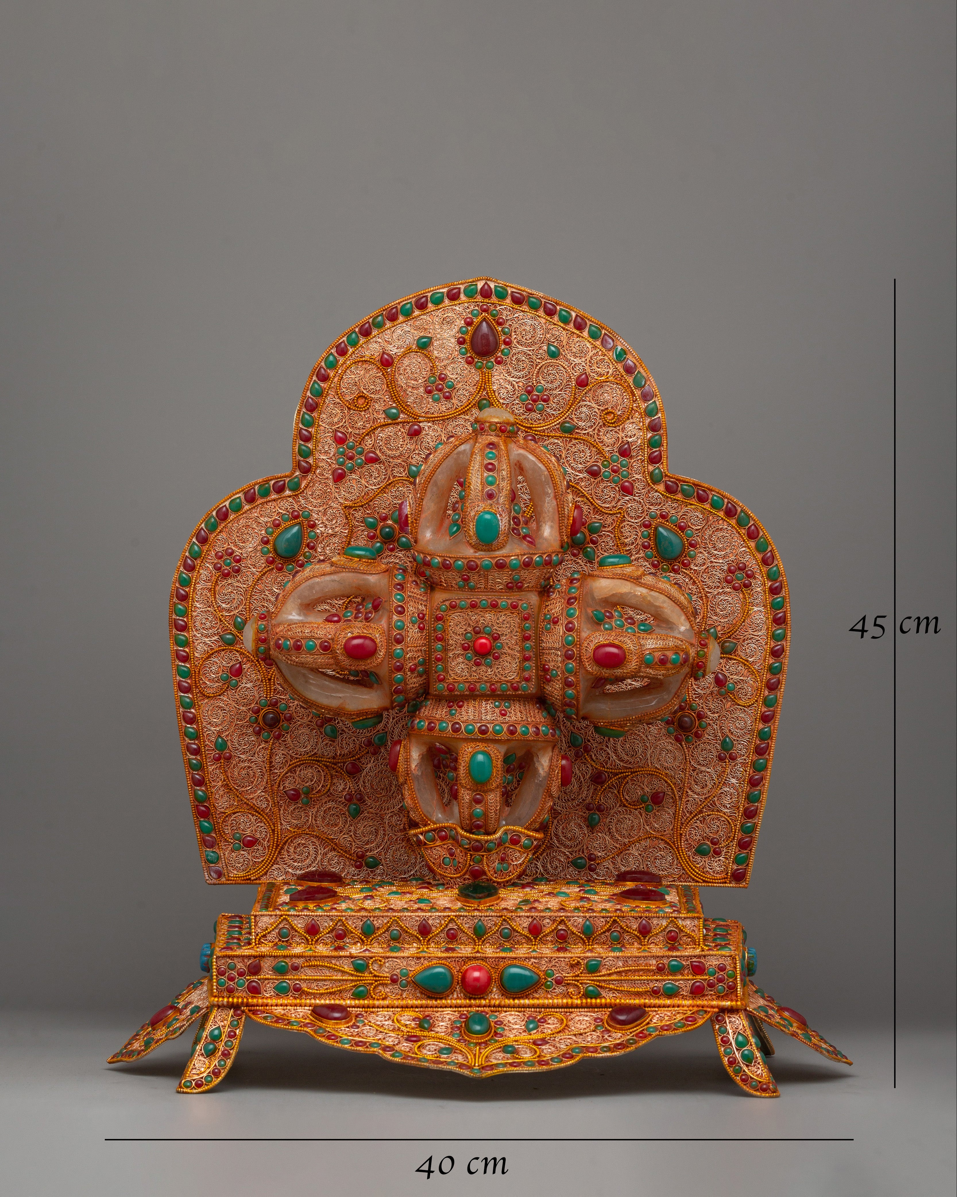 Handcrafted Double Vajra with Stand Artwork | Tibetan Crafts