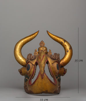 Repousse Copper Mask | Handcrafted Tibetan Wall-Hanging Ritual Mask