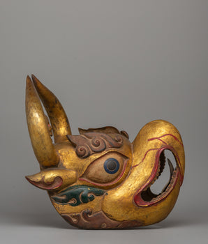 Repousse Copper Mask | Handcrafted Tibetan Wall-Hanging Ritual Mask