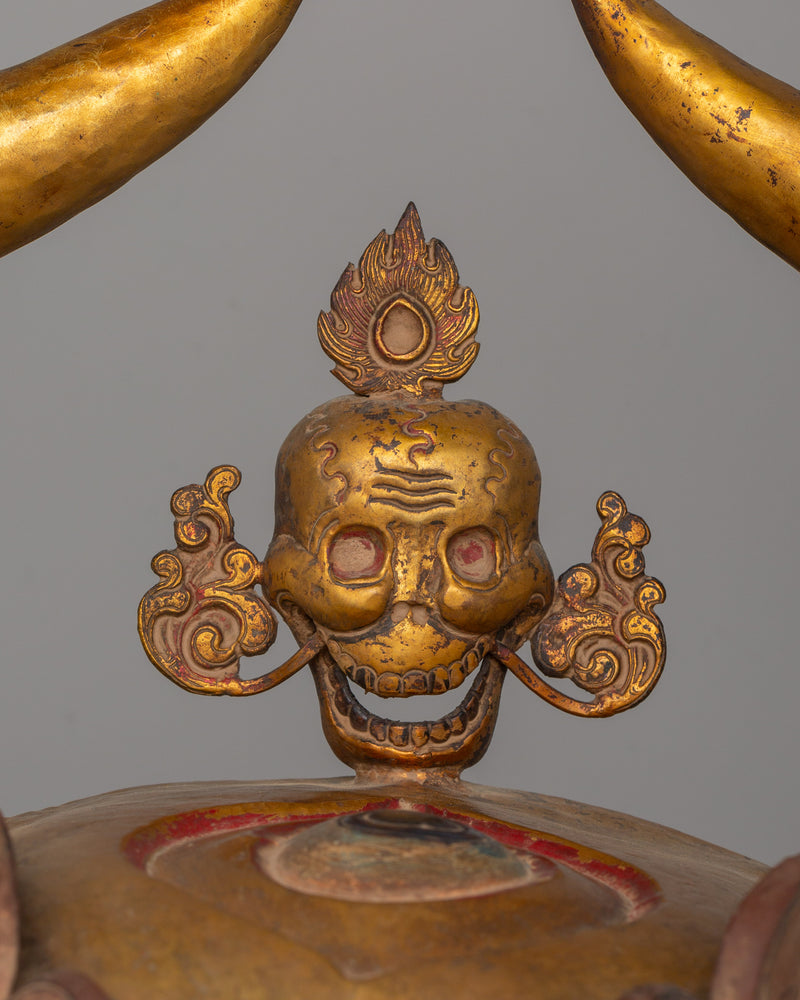 Repousse Copper Mask | Handcrafted Tibetan Wall-Hanging Ritual Mask