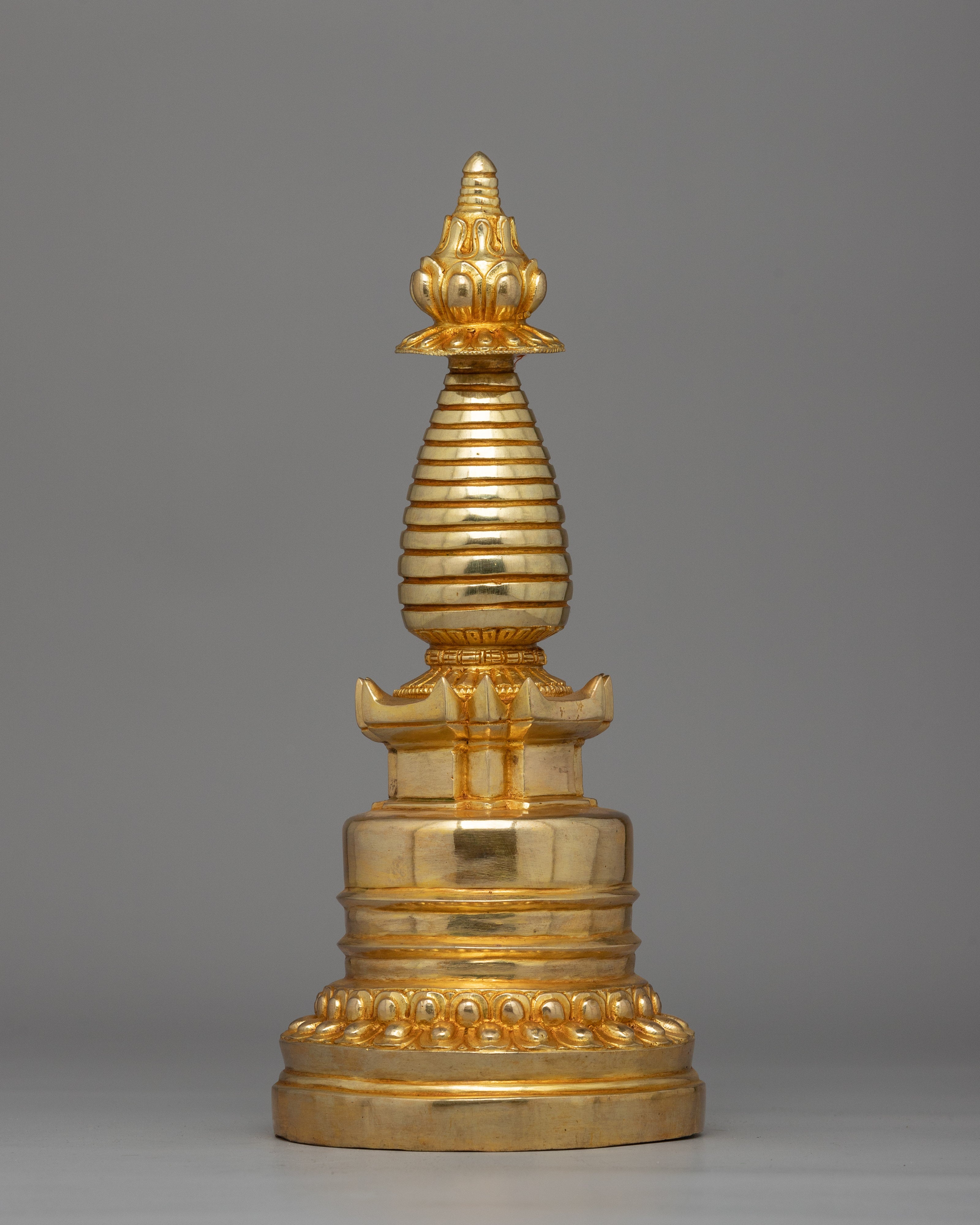 Gold-Plated Statue of Stupa | Sacred Buddhist Monument