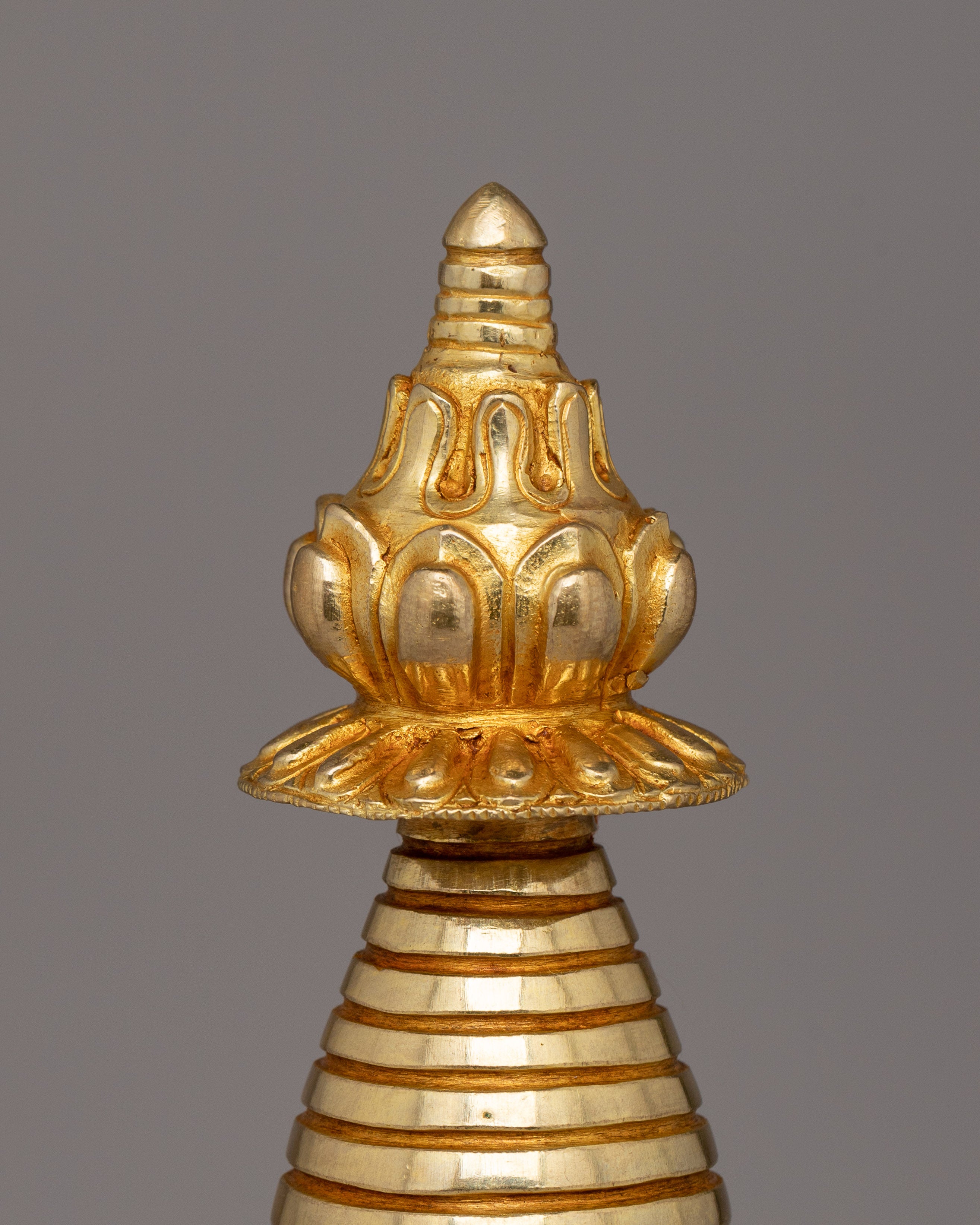 Gold-Plated Statue of Stupa | Sacred Buddhist Monument