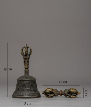 Handcrafted Brass Bell & Vajra Set | Sacred Tibetan Ritual Set