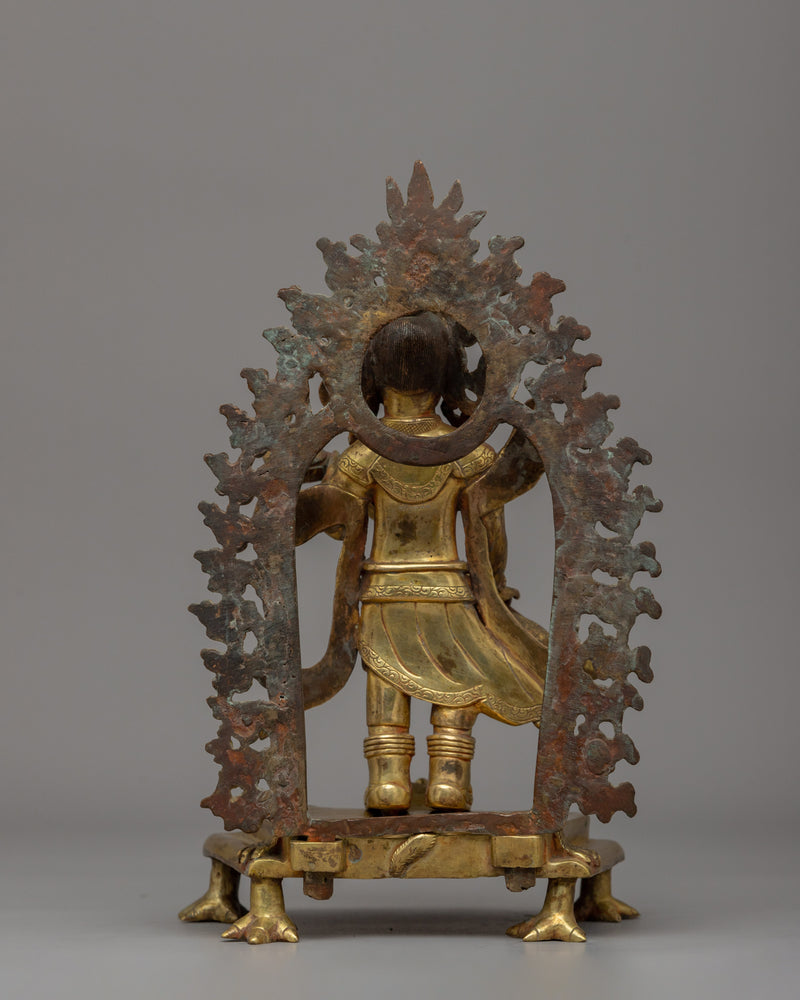 Handcrafted Protector Statue Set | Sacred Buddhist Guardian Deities