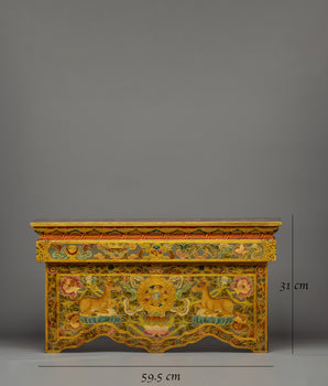 Foldable Buddhist Table (Chokchi) | Wooden Altar Table for Rituals