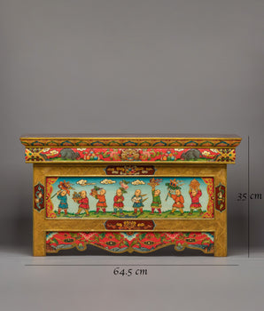 Hand-carved Tibetan Table (Chokchi) | Foldable Altar Table