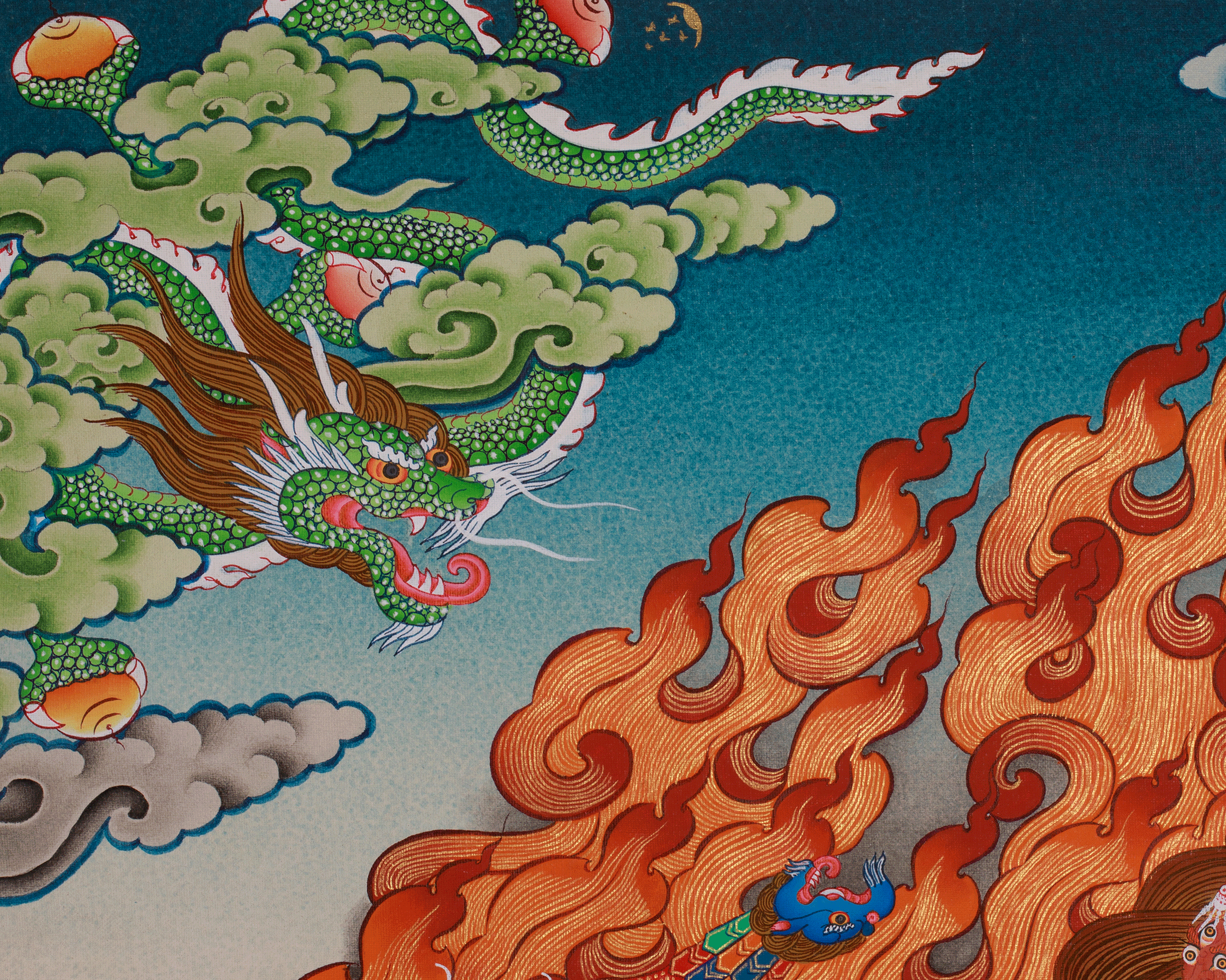 Sacred Rahula Thangka | Removing Obstacles and Negative Forces