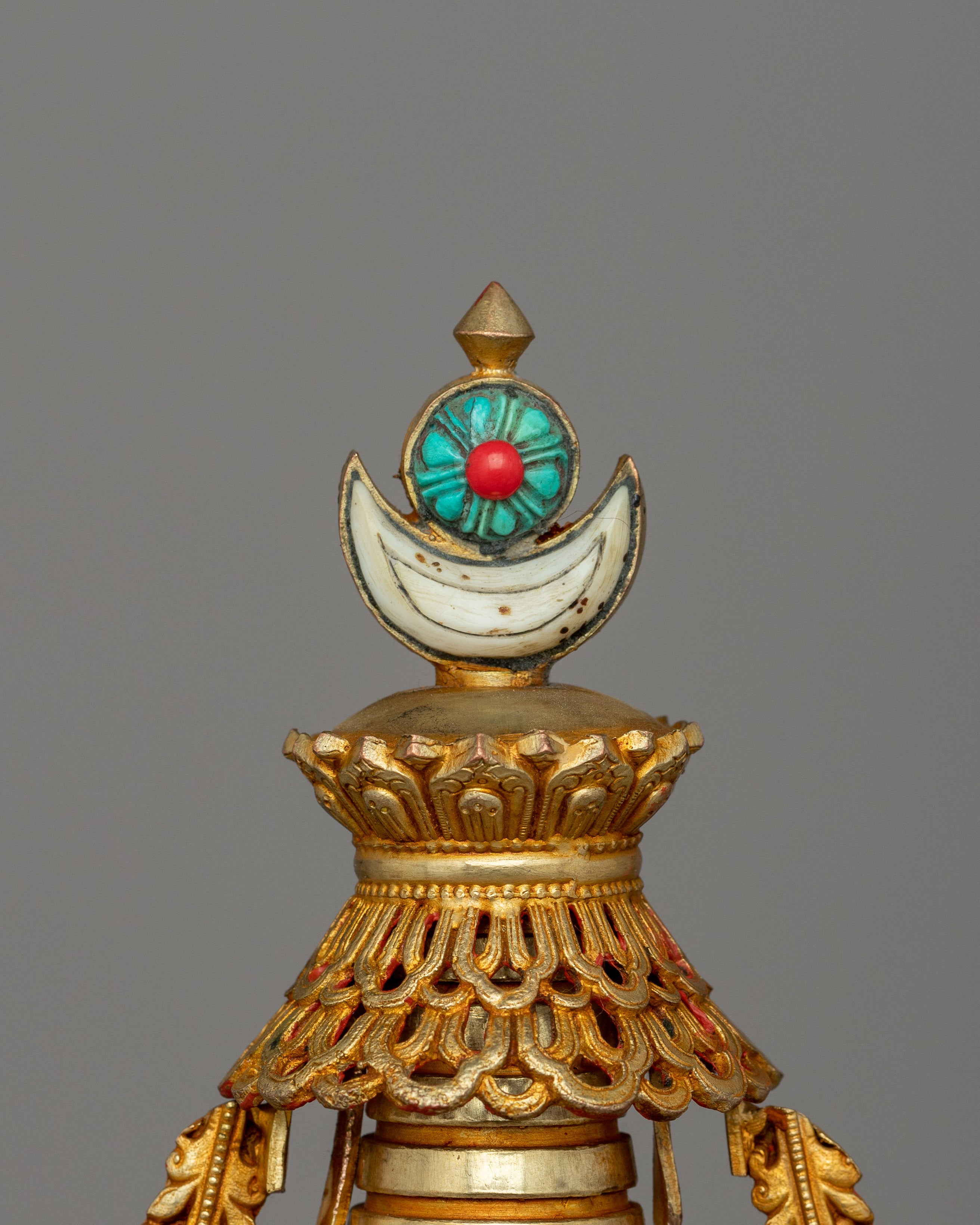 Gold Plated Stupa for Shrine | Himalayan Chorten