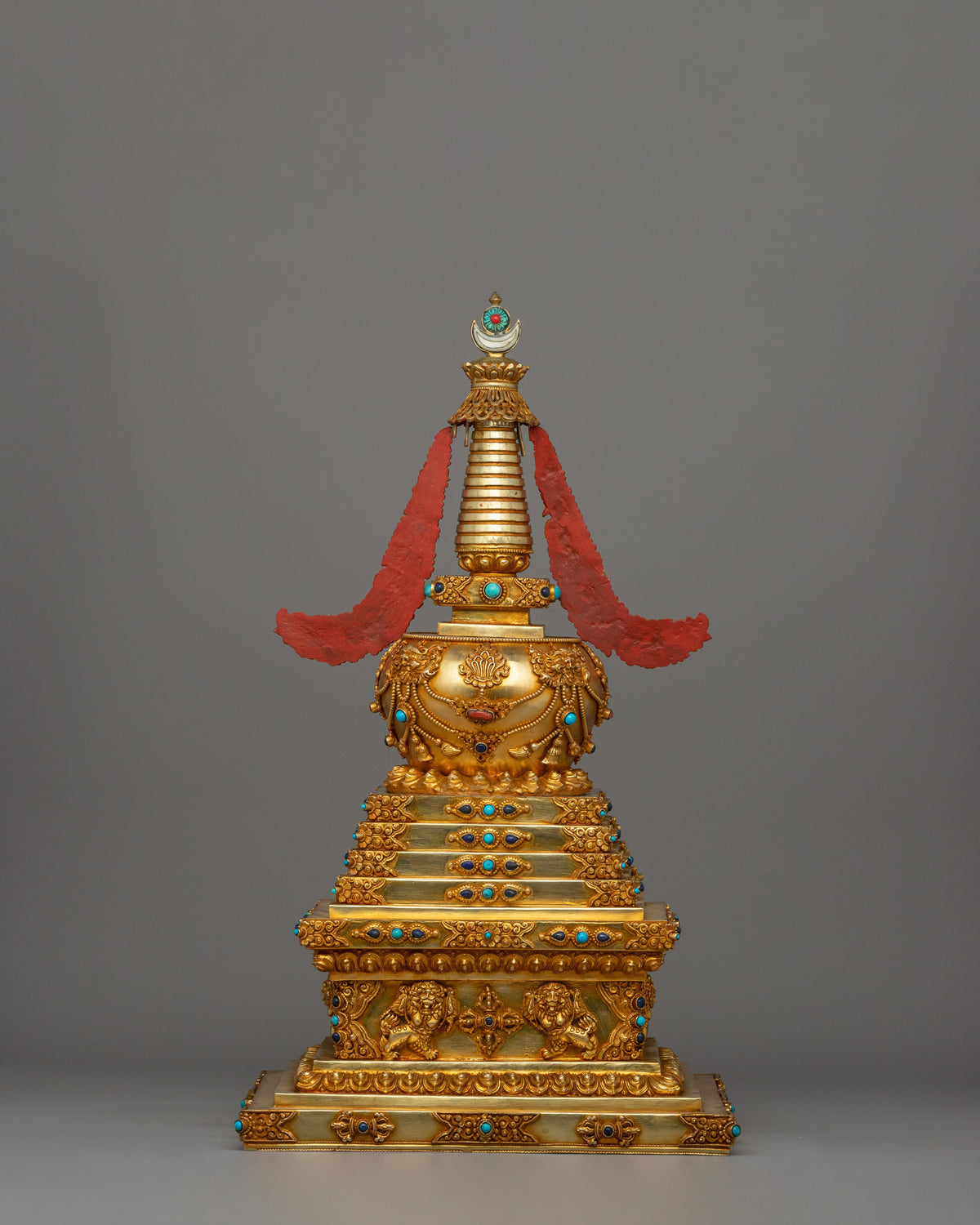 Gold Plated Stupa for Shrine | Himalayan Chorten