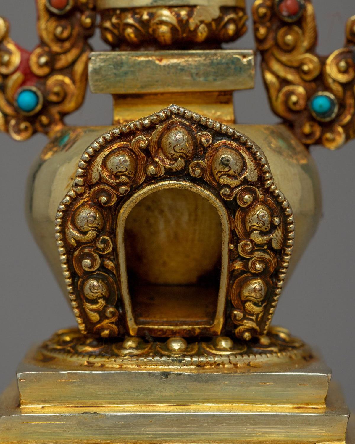 Stupa Gold-Plated Artwork | Traditional Chaitya