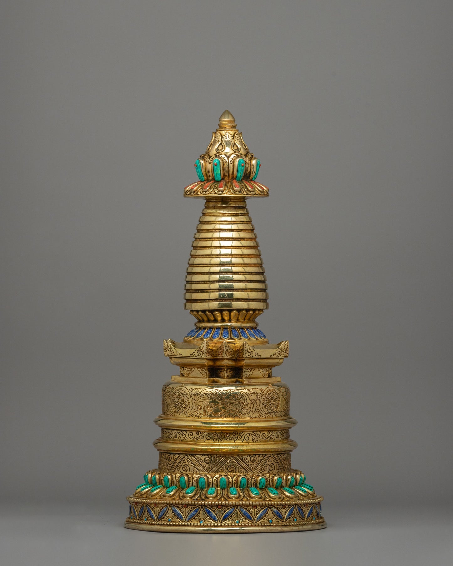 Stupa with Floral Carving | A Sacred Symbol of Enlightenment