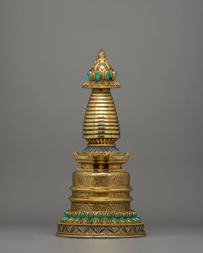 Stupa with Floral Carving | A Sacred Symbol of Enlightenment