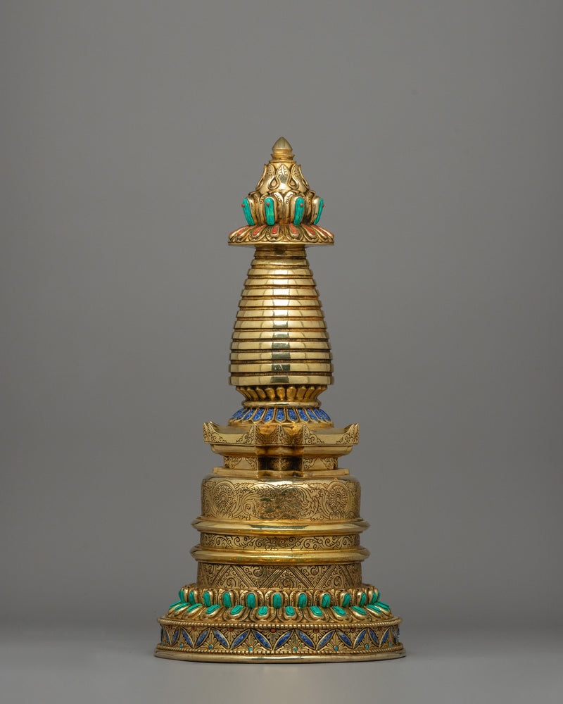 Stupa with Floral Carving | A Sacred Symbol of Enlightenment