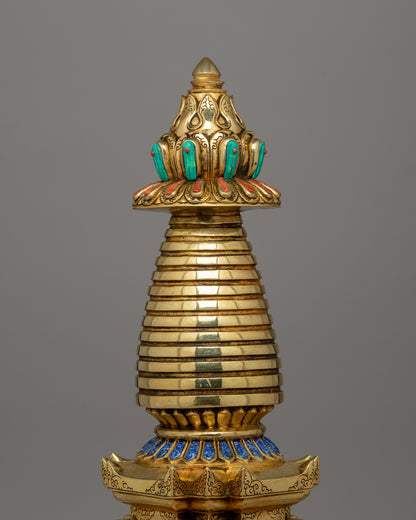 Stupa with Floral Carving | A Sacred Symbol of Enlightenment