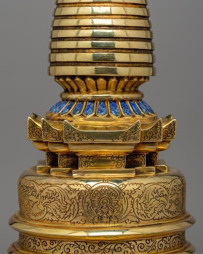 Stupa with Floral Carving | A Sacred Symbol of Enlightenment