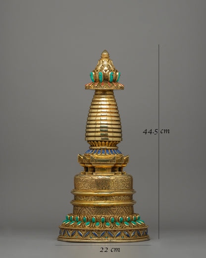 Stupa with Floral Carving | A Sacred Symbol of Enlightenment