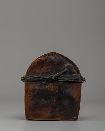 Ghau Box with Dzambhala Carving | A Sacred Ritual Box