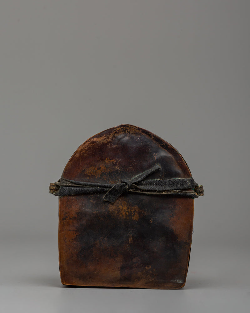 Ghau Box with Dzambhala Carving | A Sacred Ritual Box