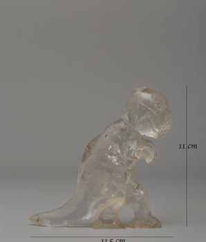 Hand-Carved Crystal Quartz Dragon Statue | Mystical Guardian
