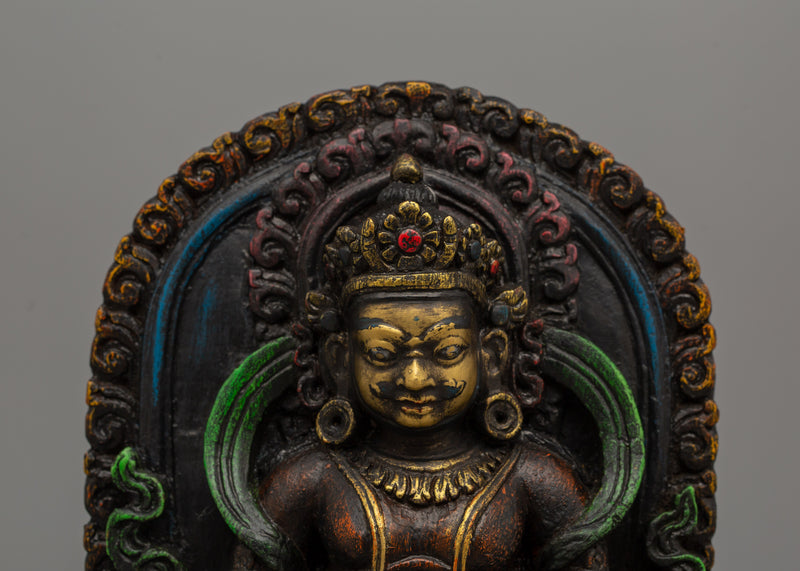 Hand-Painted Dzambhala for Dharma Statue | Buddhist Wealth Deity